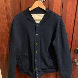 Taylor Stitch Bomber Jacket Indigo Fleece Large